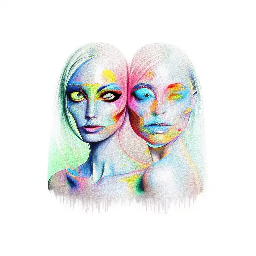 double women face one is beautiful one is evil and it depends which way you look at it which one you see first tattoo design idea