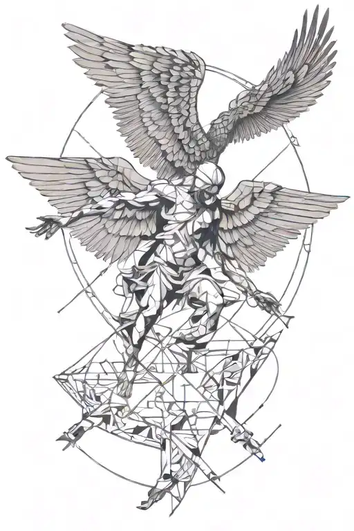 myth icarus falling tattoo design idea