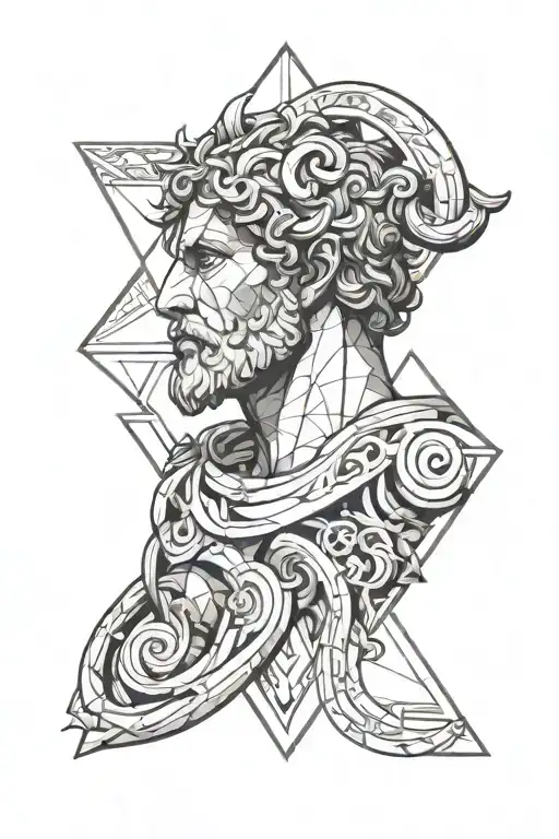 myth Ancient Greek god tattoo design idea