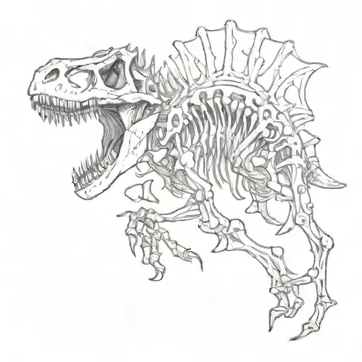dinosaur skeleton tattoo design idea