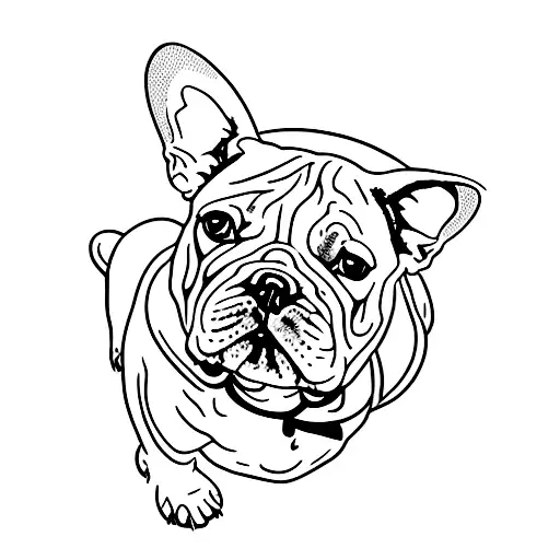 french bulldog tattoo design idea