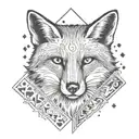 A fox with a deck of cards, representing deception and trickery tattoo design idea