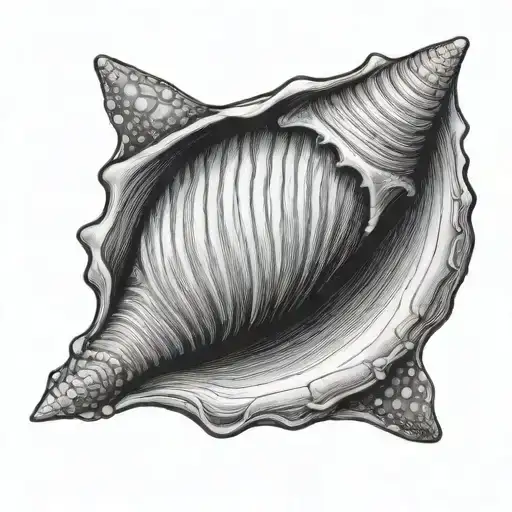 small simple sea shell  tattoo design idea