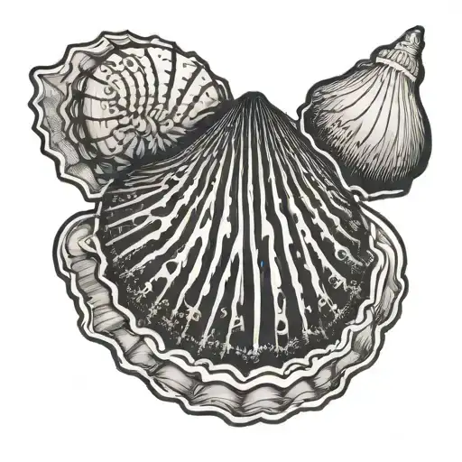 small simple sea shell pattern tattoo design idea