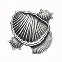 small simple single sea shell pattern tattoo design idea