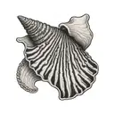 small simple single sea shell pattern tattoo design idea