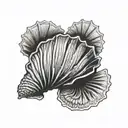 small simple single sea shell pattern tattoo design idea