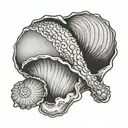 small cute sea shell tattoo design idea