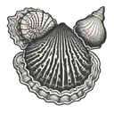 small simple sea shell pattern tattoo design idea