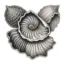 small simple sea shell pattern tattoo design idea