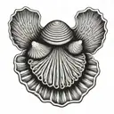 small simple sea shell pattern tattoo design idea