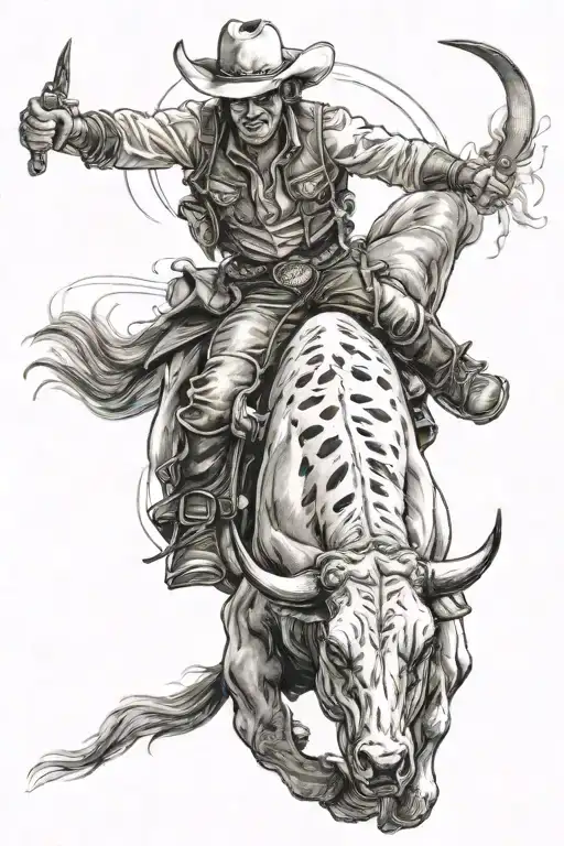 bull rider tattoo design idea