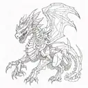 mechanical dragon warrior tattoo design idea