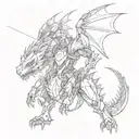 mechanical dragon warrior tattoo design idea