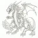 mechanical dragon warrior tattoo design idea