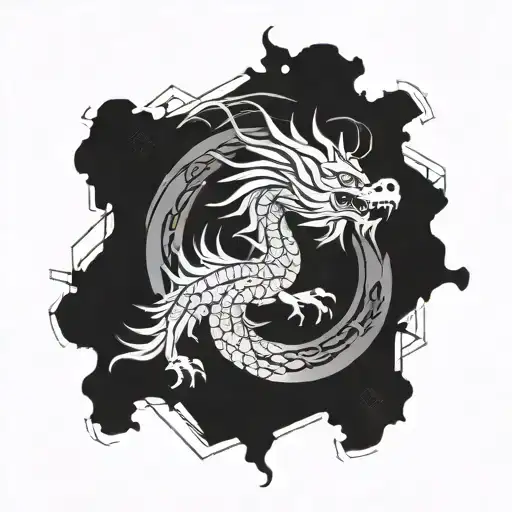 . Upper Arm (Shoulder to Elbow)  	•	Main Element: Dragon or Kirin 	•	A Japanese dragon (Ryū) symbolizes strength, wisdom tattoo design idea
