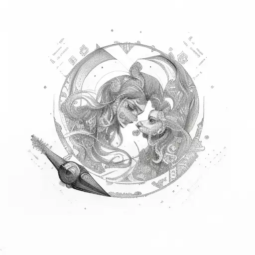Virgo and Aquarius tattoo design idea