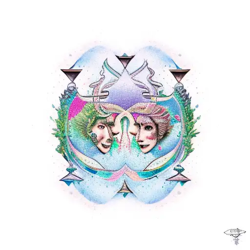 Virgo and Aquarius tattoo design idea