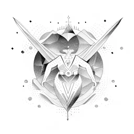 Virgo and Aquarius tattoo design idea