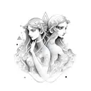 Virgo and Aquarius tattoo design idea