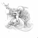 Virgo and Aquarius tattoo design idea