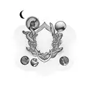 Virgo and Aquarius tattoo design idea