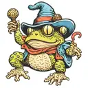 toad in wizard hat tattoo design idea