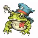 toad in wizard hat tattoo design idea