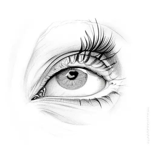 horny woman's eye tattoo design idea