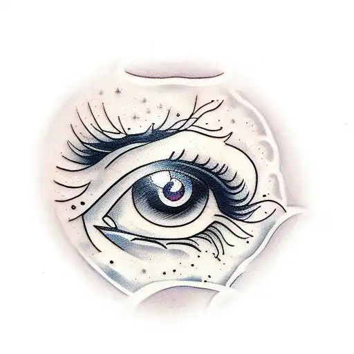 horny woman's eye tattoo design idea