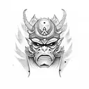 Oni mask with a joint  tattoo design idea