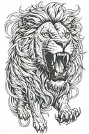 lion roaring tattoo design idea