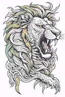 lion roaring tattoo design idea