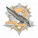 sunrise.  rectangle tattoo design idea