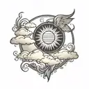 sunrise.  rectangle tattoo design idea