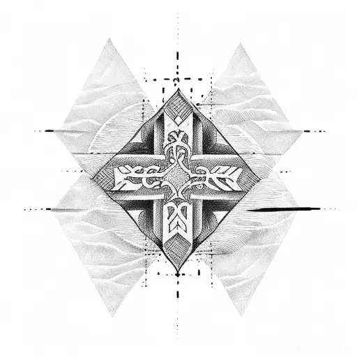 Cross and arrows tattoo design idea