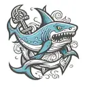 helm shark anchor tattoo design idea