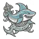 helm shark anchor tattoo design idea