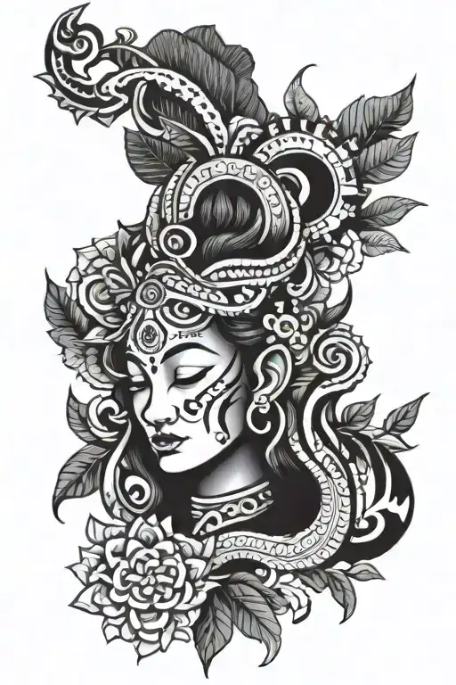 ayahuasca Bali traditional inspired tattoo tattoo design idea