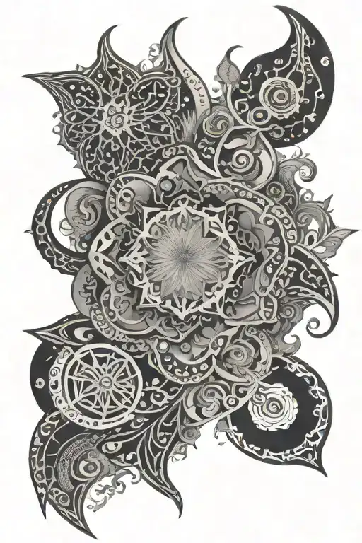 balinese ayahuasca fractals organic space tattoo design idea