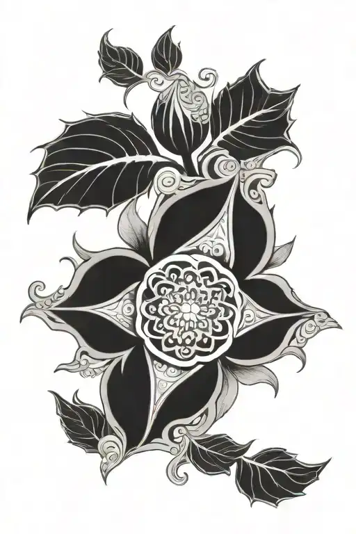 mandala Balinese ayahuasca tattoo design idea