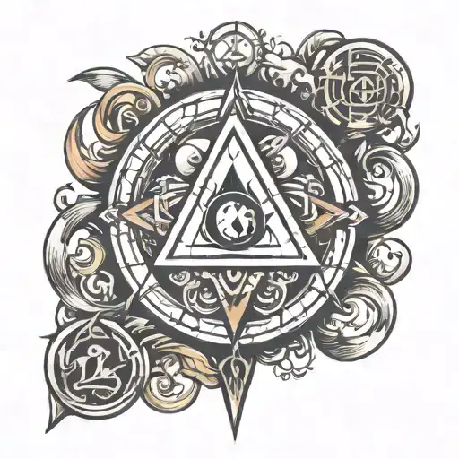 alchemy symbol amalgamation tattoo design idea