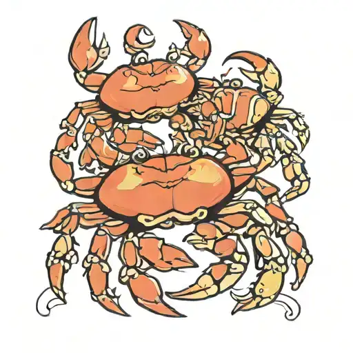 two crabs representing parents  tattoo design idea
