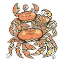 two crabs representing parents  tattoo design idea