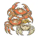 two crabs representing parents  tattoo design idea