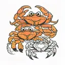 two crabs representing parents  tattoo design idea