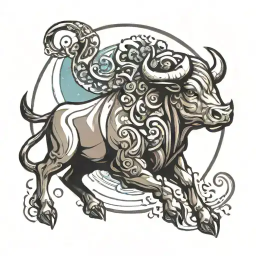 taurus zodiac sign tattoo design idea