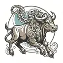 taurus zodiac sign tattoo design idea