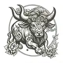 taurus zodiac sign tattoo design idea