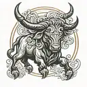 taurus zodiac sign tattoo design idea